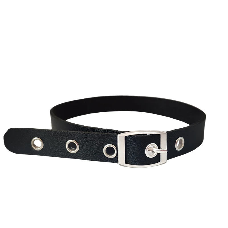 2021 Hot Punk Harajuku Collar Choker Necklace PU Leather Choker Punk Goth Handmade Neck Bracelet Jewelry wristband wholesale