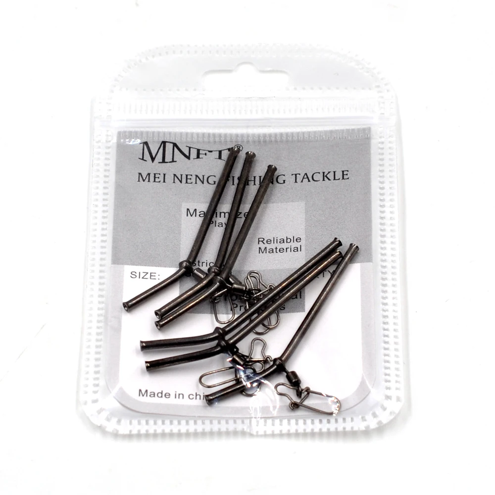 MNFT 6 Pcs Anti Tangle Booms Strong Snap Small Style Brass Tube Bent Sea Fishing Tackle Fishing Accessory Size 5/7/9CM image 3