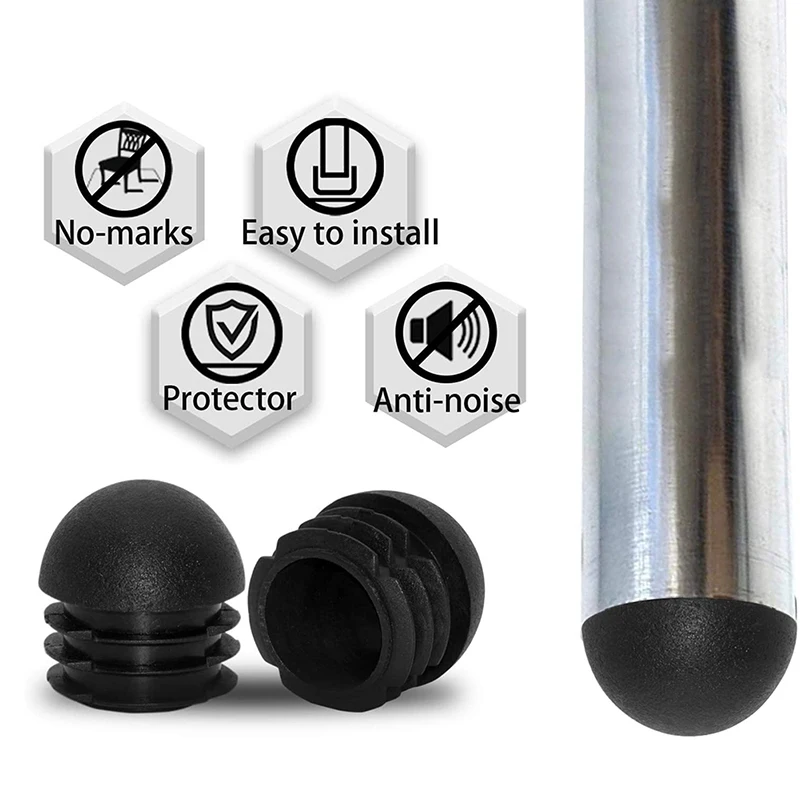 

12pcs Rubber Furniture Leg Tube Insert Plugs 16/19/22/25mm Round Steel Pipe Plug End Chair Foot Covers Pad Furniture Accessories