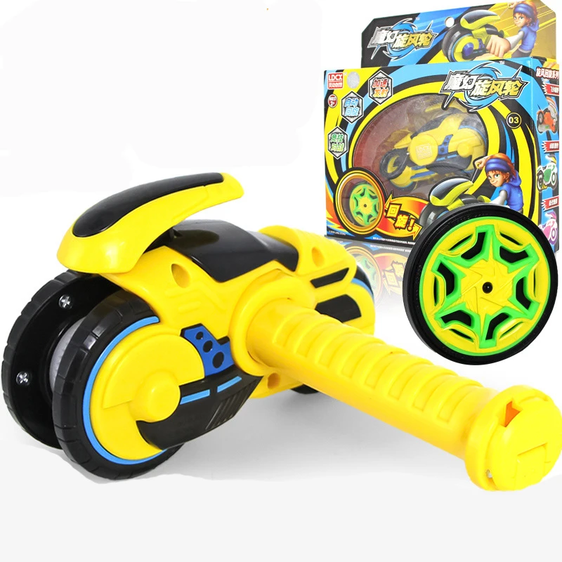 New Magic Whirlwind Wheel Motorcycle Hot Wheels Children\'s Combat Burst Gyro Rotating Wheel Toy