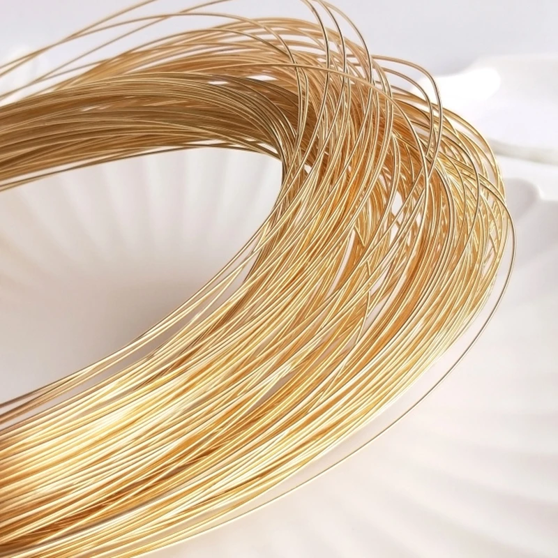 Real Gold Plated Copper Gold-Coated Flexible Wire Without Peeling Off Gold Injection Semi-Hard Copper Wire Jewelry Accessory