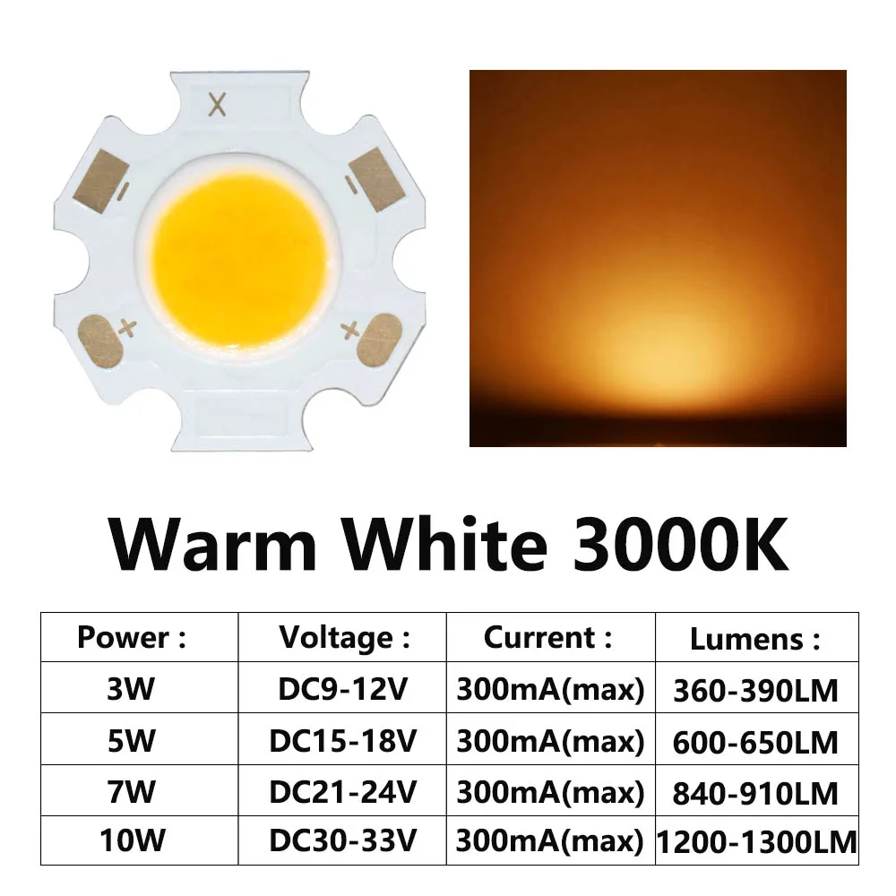 10pcs lot 3W 5W 7W 10W 300mA 2020 LED Source Chip High Power LED COB Light Bulb Light Lamp Spotlight Down light Lamp Panel Light