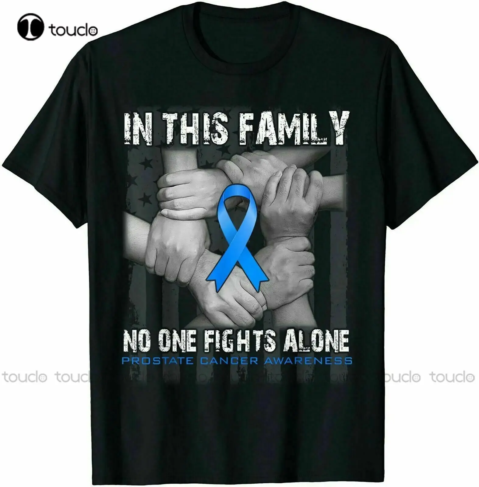 New In This Family No One Fights Alone Prostate Cancer Awareness T-Shirt black t shirts for women