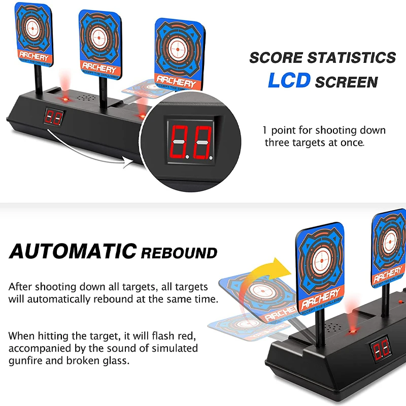 اطلاق النار الأهداف للبنادق اللعب الكهربائية التهديف الهدف إعادة تعيين السيارات الرقمية تتحرك الأهداف هدية الكريسماس للأطفال بنين بنات