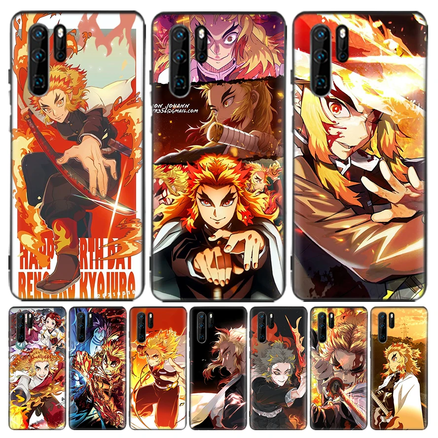 Demon Slayer Rengoku Kyoujurou Silicone Case Coque For Huawei P30 Lite P40 P20 Pro Mate 20 10 30 40 P Smart Z Plus + Phone Shell