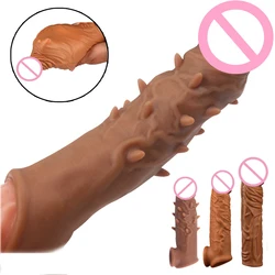 Reusable Penis Extender Penis Sleeve Male Big Cock Enlargement Penis Barbed Condoms for Men Sex Dildo Enhancer Delay Ejaculation