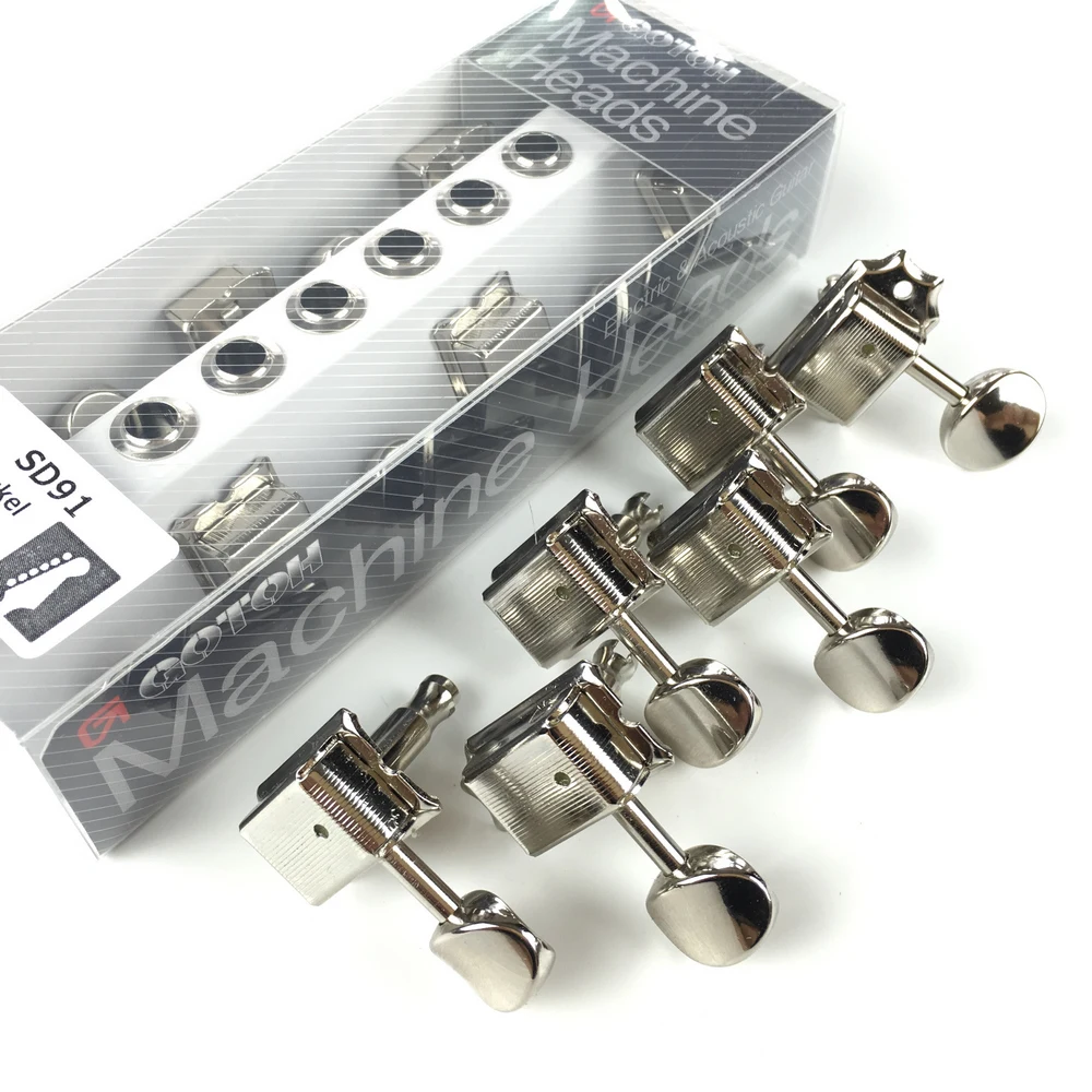 Original 6 In-line GOTOH SD91-05M Kluson Vintage Electric Guitar Machine Heads Tuners ( Nickel ) Tuning Peg MADE IN JAPAN