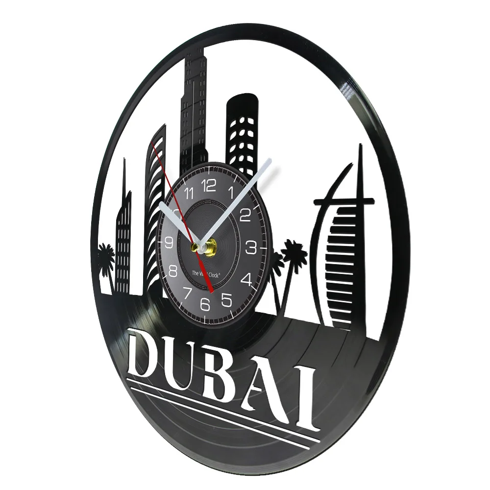 Dubai Tower Burj Khalifa Record Clock United Arab Emirates Skyline Middle East Wall Art Vinyl Cityscape View Arabic Home Decor