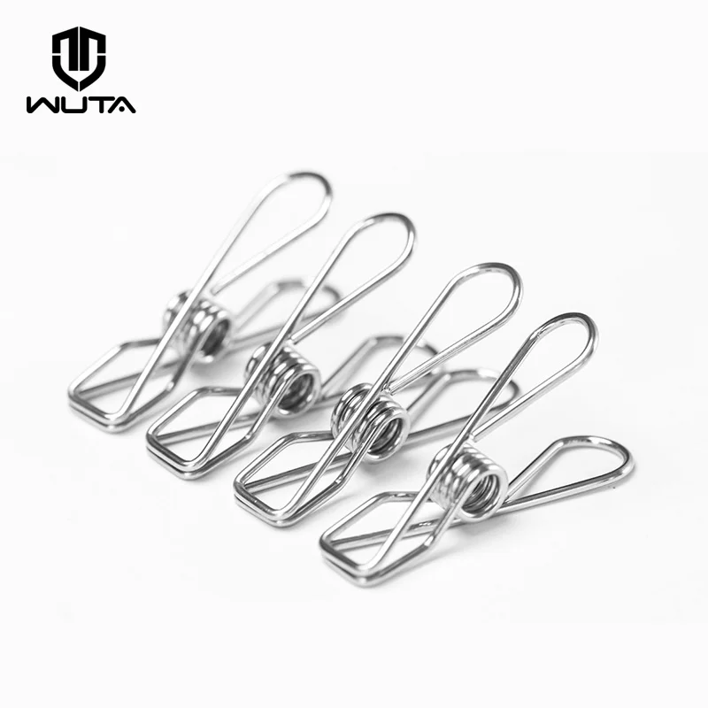 WUTA 4 pcs Clip a molla in metallo in acciaio inossidabile caldo per strumenti artigianali in pelle Clip per biglietti in argento vestiti appesi