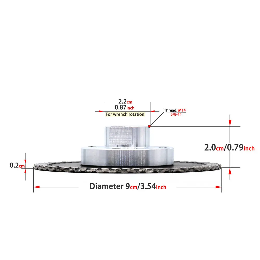 90mm Mini Diamond Engraving Saw Blade With Removable M14 & 5/8-11 Flange Carving Stone Concrete Cutting Disc for Engraver