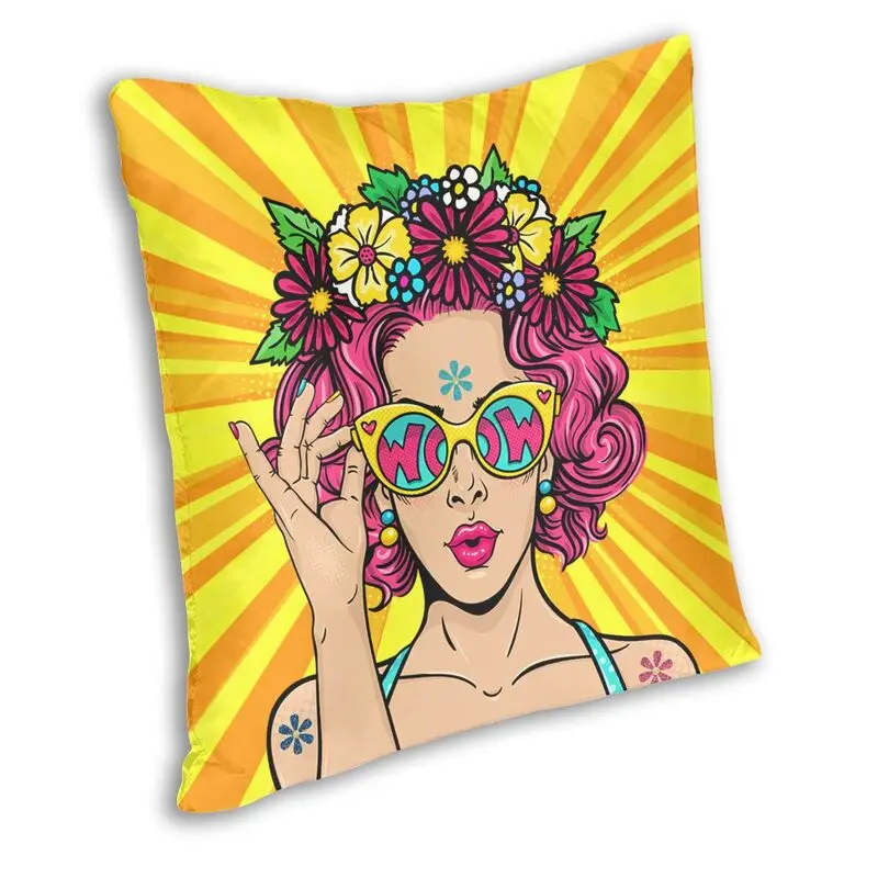 Fashion Sexy Lady Kiss Pop Art Cushion Cover Vogue Cartoon Girl Throw Pillow Case for Living Room Pillowcover Home Decor Sofa