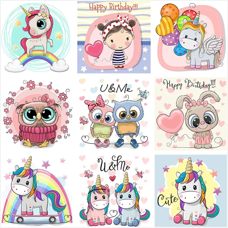 5D DIY Daimond Embroidery Full Square/Round drill Cartoon unicorn Bear Diamond Rhinestone Crystal Cross Stitch Mosaic Child gift