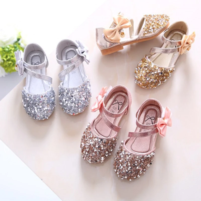 Toddler Girls Sparkly Sequin Shoes Gold Christmas Princess Flats Dressy Baby Girls Birthday Party Shoes Kids Fall Halloween 3t 4