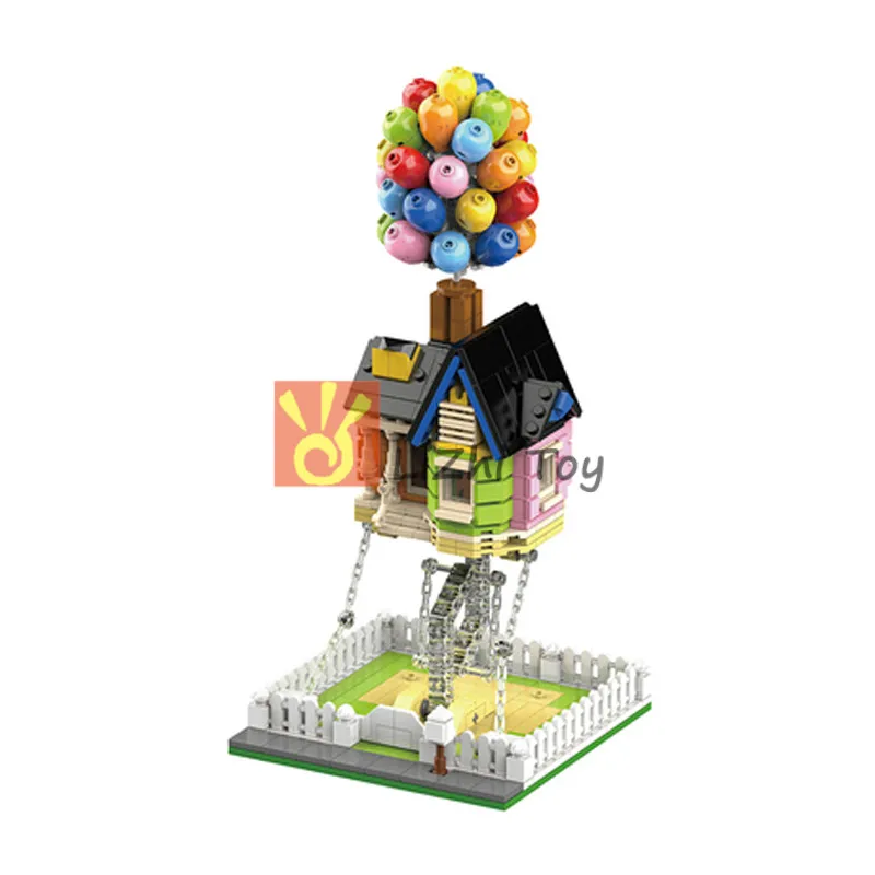 Blocos de construção Flying Balloon House, Suspensão DIY, Tijolos Tensegrity, Compatível com Assembles Ornaments, MOC 7025, 603pcs