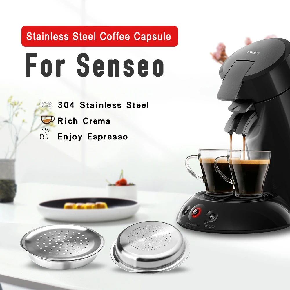 ICafilas Stianless Steel Reusable Capsule For Senseo Philips Senseo System Coffee Machine  Reusable Coffee Filter Espresso