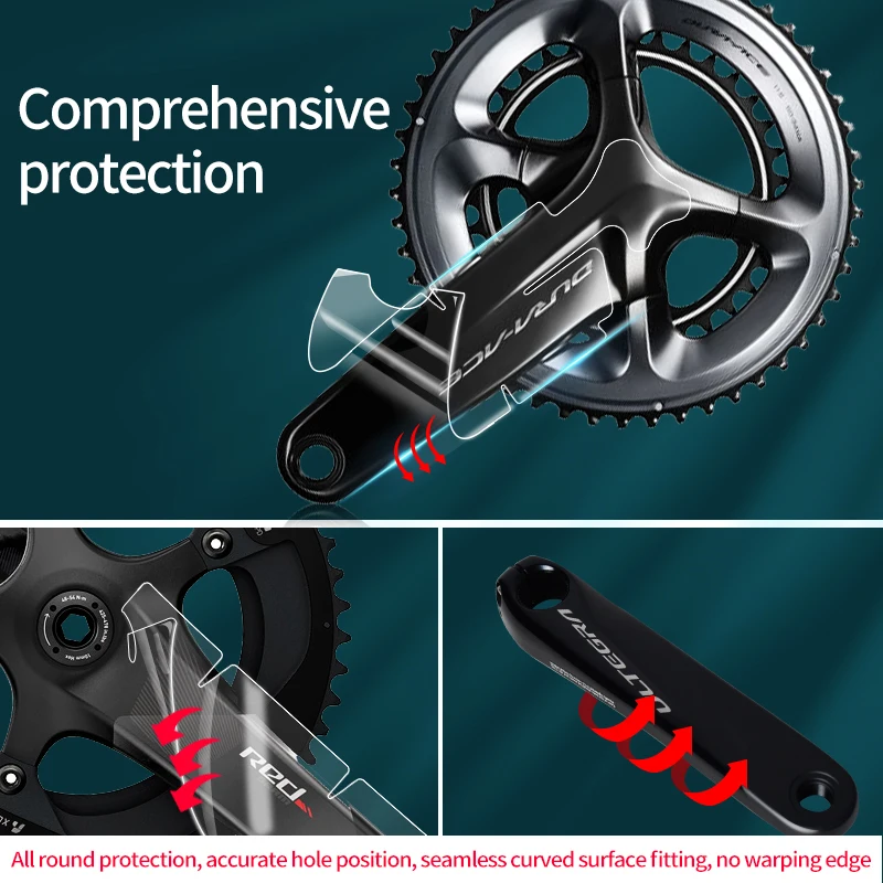 Road Bike Crank Protective Film Carbon Fiber Universal Crank Guards Protective Film Anti-collision Road Bicycle Crank Stickers