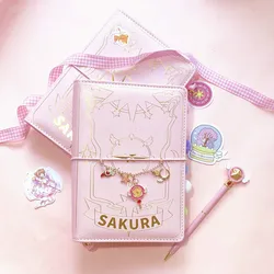 Carnet de notes à feuilles mobiles japonais Sakura, Kawaii, carnet de voyage, manuel spirale A6, agenda quotidien, organisateur, Journal rose