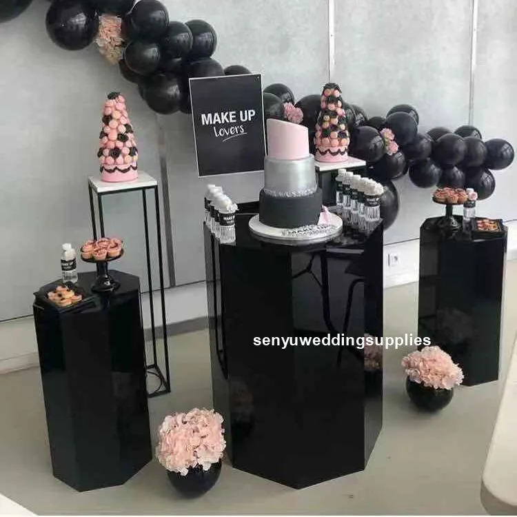 3pcs/5pcs/set)Factory Picture Black Acrylic Display Plinth For Wedding  senyu2031