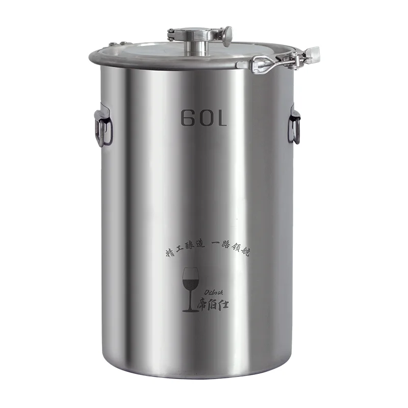 60L 304 Stainless Steel Bucket Home Brewing Fermentation Tank For Wine & Beer Fermenter With Anchor Ear Design Storage Container