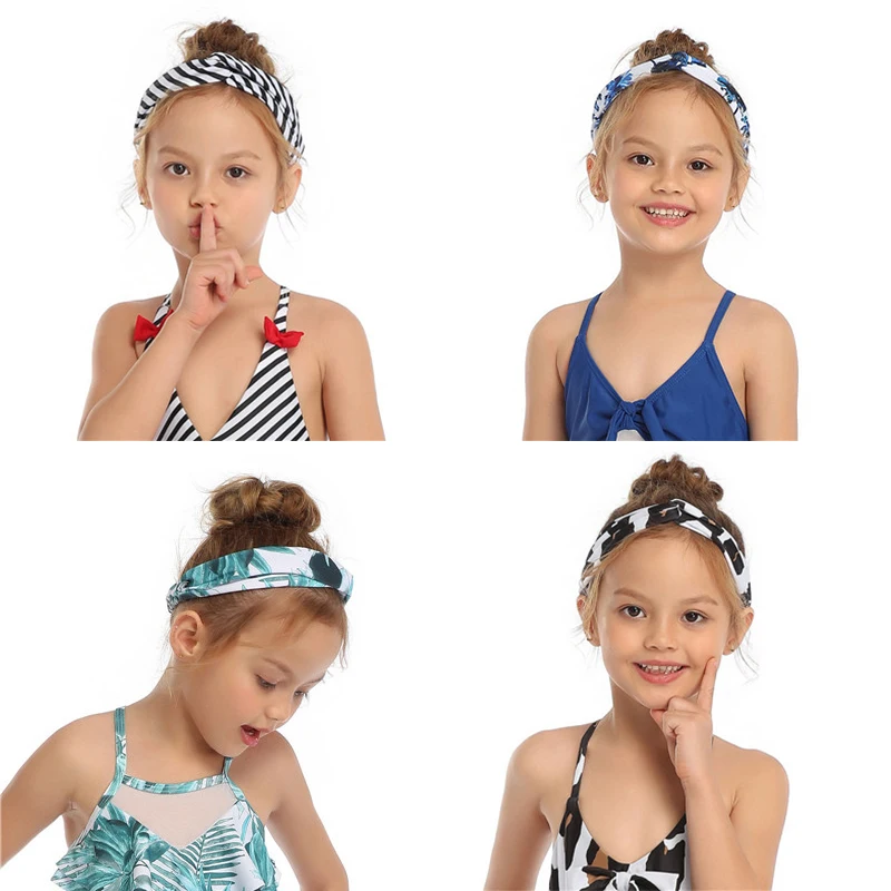 Family Pack Baby Swiming Cap Hair Band Turban Swim Headbands Parent-child Bikini Hairbands Yoga Headwrap SPA for Ladies Child