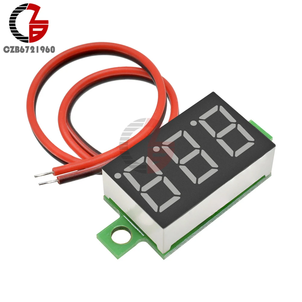 DC 4.7-30V 2 Wire LED Digital Voltmeter Voltage Meter 12V 24V Car Motorcycle Electric Bicycle Volt Tester Detector Monitor