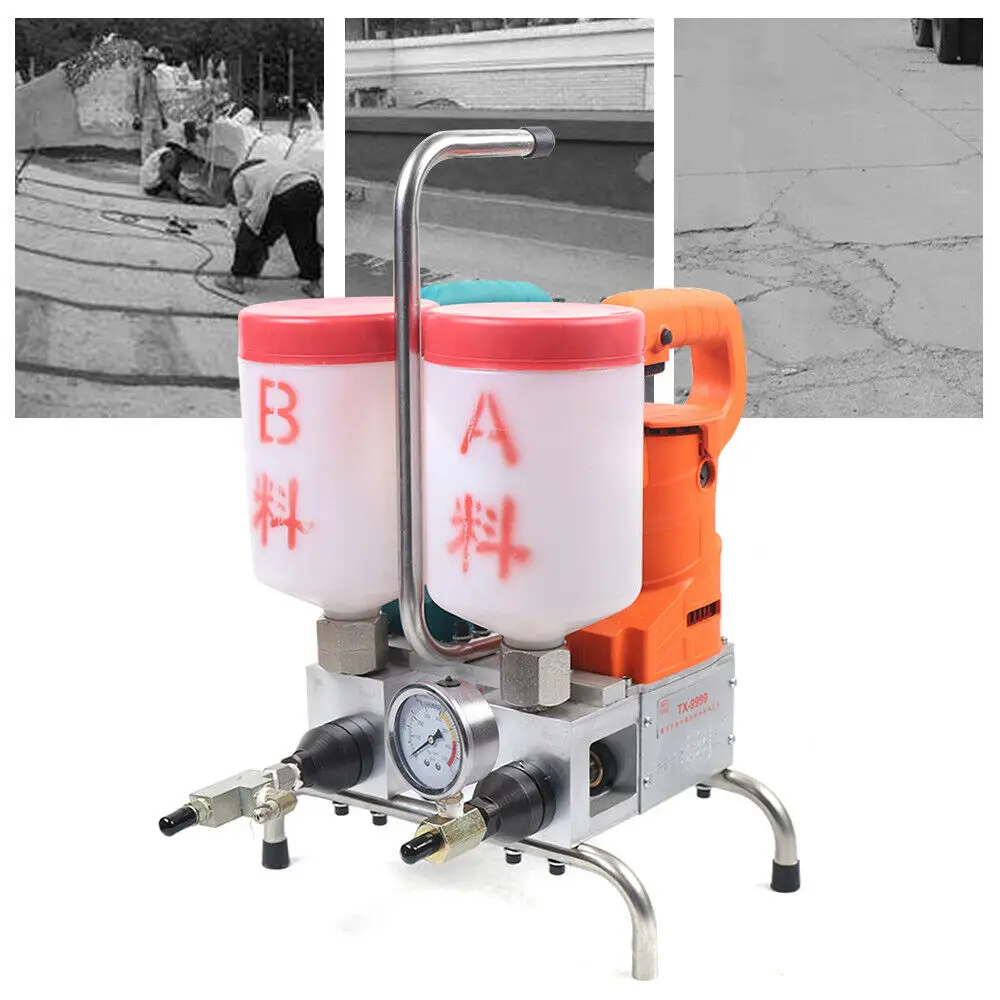 Rò Rỉ Chuyển Dạ Ngừng Grouting Thép Không Gỉ Máy Đôi Chất Lỏng Điện Epoxy Bơm Phun Giàn Khoan Tạo Bọt Kiêm Bật Lửa Đất Xi Măng 220V