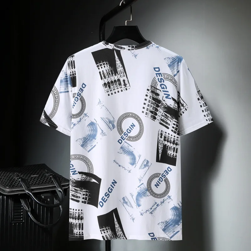 Oversize T-shirts Men Big Size 10XL Tops Tees Summer Hip Hop Casual Print Tshirts Plus Size 9XL10XL Clothes Baggy HX456