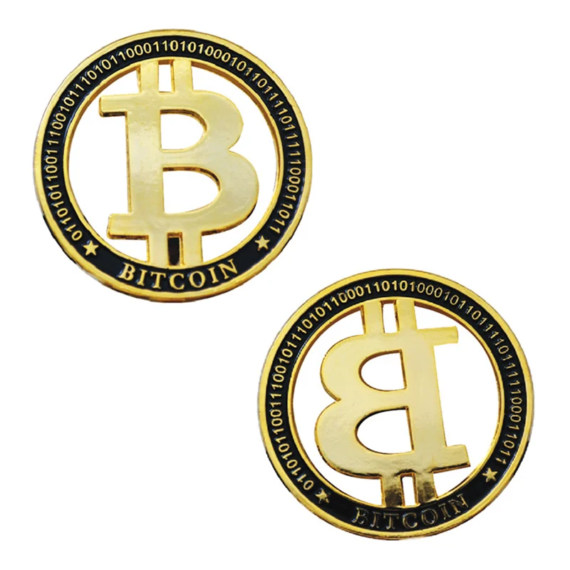 Gold Plated Bitcoin Coin Challenge Souvenirs Coins Hollow Coin Bit Coin Medal Badge Antique Collectible Souvenirs and Gift