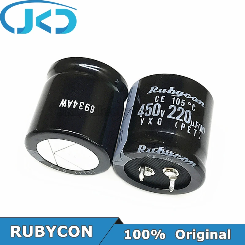 4pcs/10pcs RUBYCON 220UF 450V MXG / MXH / VXG Series 30*30mm 220UF450V 450V220UF 30x30mm Aluminum Electrolytic Capacitor