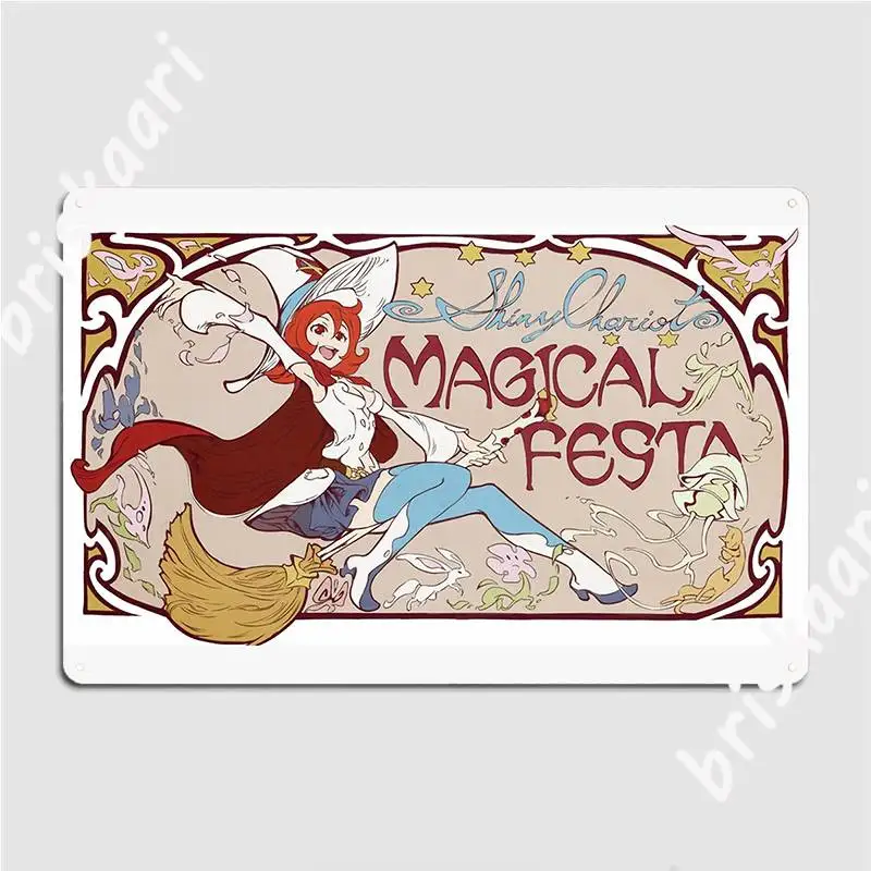 Little Witch Academia Shiny Chariot Poster Metal Plaque Club Party Home Designing Plaques Tin Sign Posters