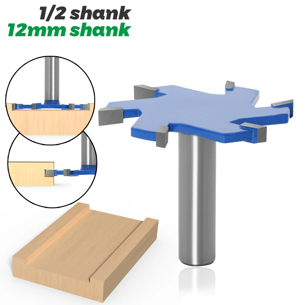 

1 шт. 1/2 "12,7 мм 12 мм хвостовик фрезерный станок для резьбы по дереву 6 Edge T Тип пазов резак Деревообрабатывающий инструмент Фрезы для контурной обработки для обработки дерева