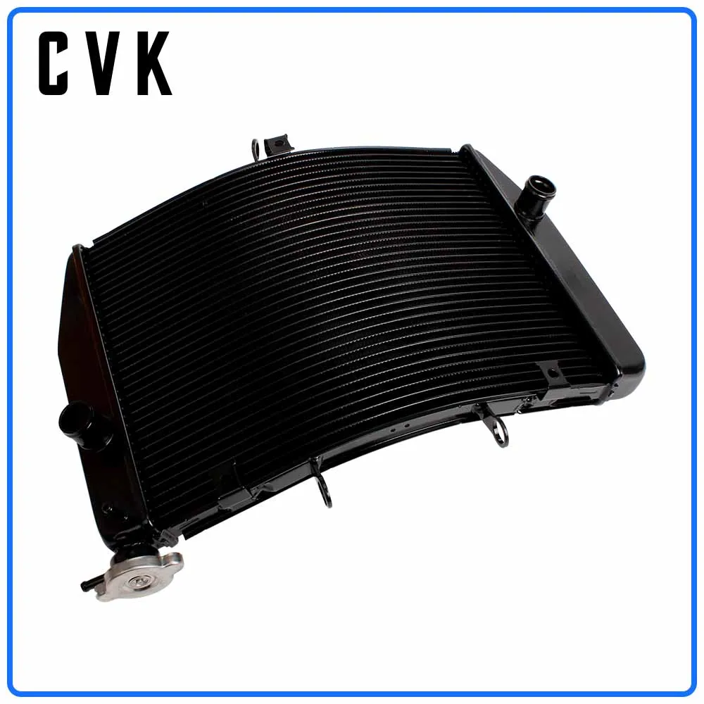 CVK Motorcycle Aluminium Black Radiator Cooler Cooling Water Tank for Kawasaki NINJA ZX-10R 2008-2010 ZX10R ZX 10R 08 09 10