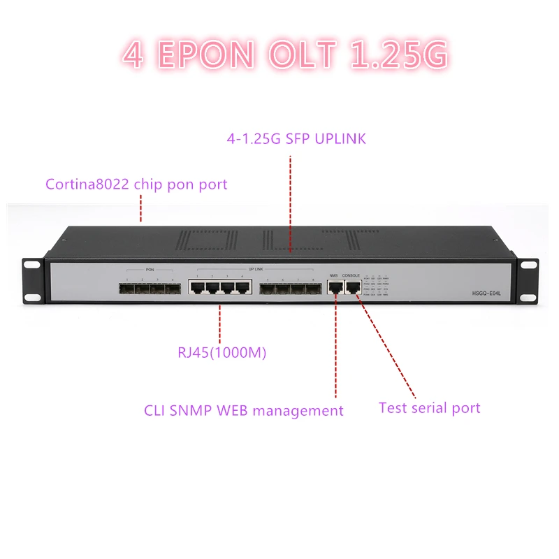 EPON OLT  4port  E04 1U EPON OLT 1.25G/10G uplink 10G 4 Port For Triple-Play olt epon 4 pon 1.25G SFP port PX20+ PX20++ PX20+++