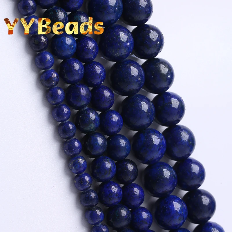 

Wholesale Natural Lapis Lazuli Stone Beads Dyed Stone Round Spacer Beads For Jewelry Making Charm Bracelets 15" 4 6 8 10 12 14mm