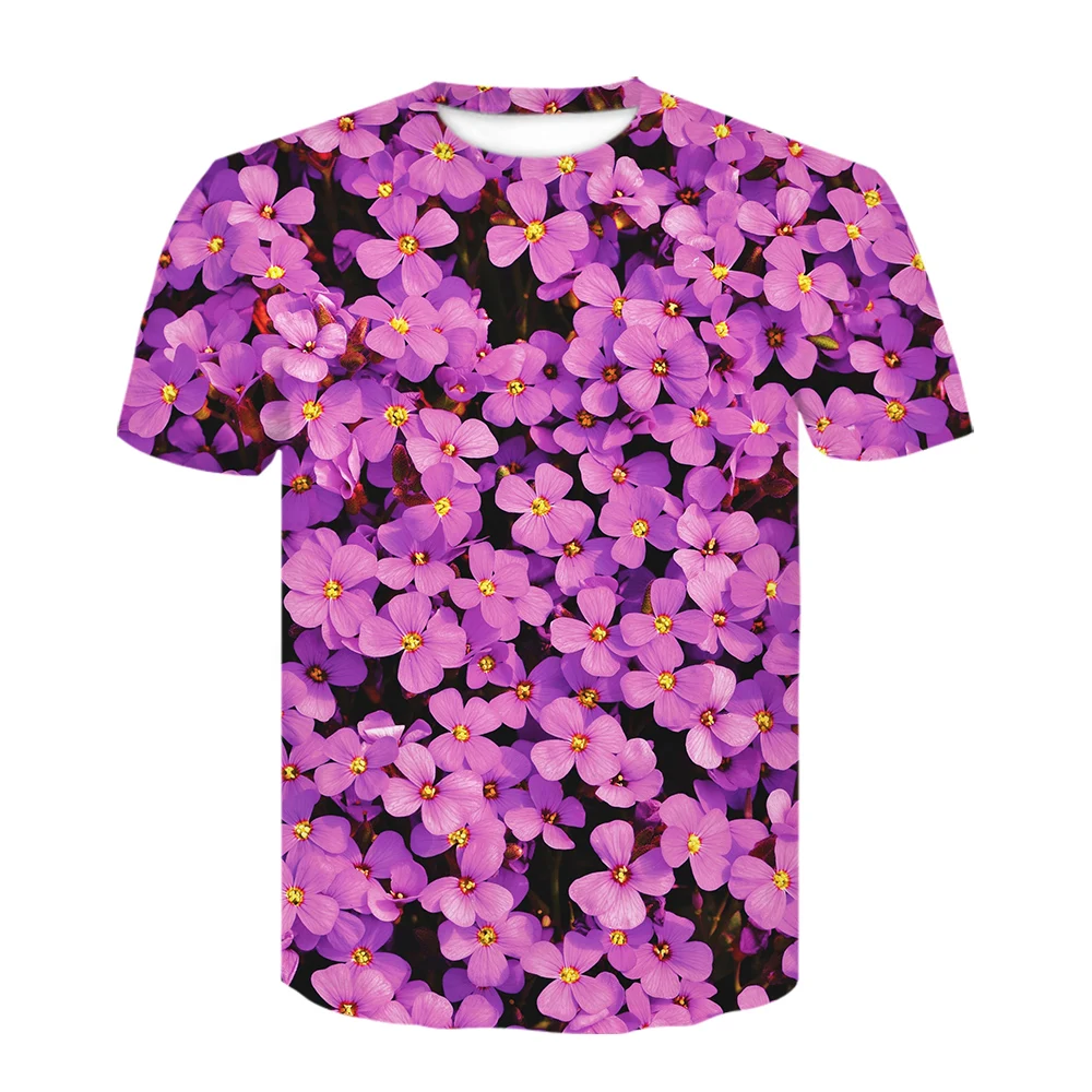 Summer New Fashion Men Flowers Butterflies graphic t shirts 3D Personality Trend Hip Hop Print T-shirt short sleeve t-shirts Top