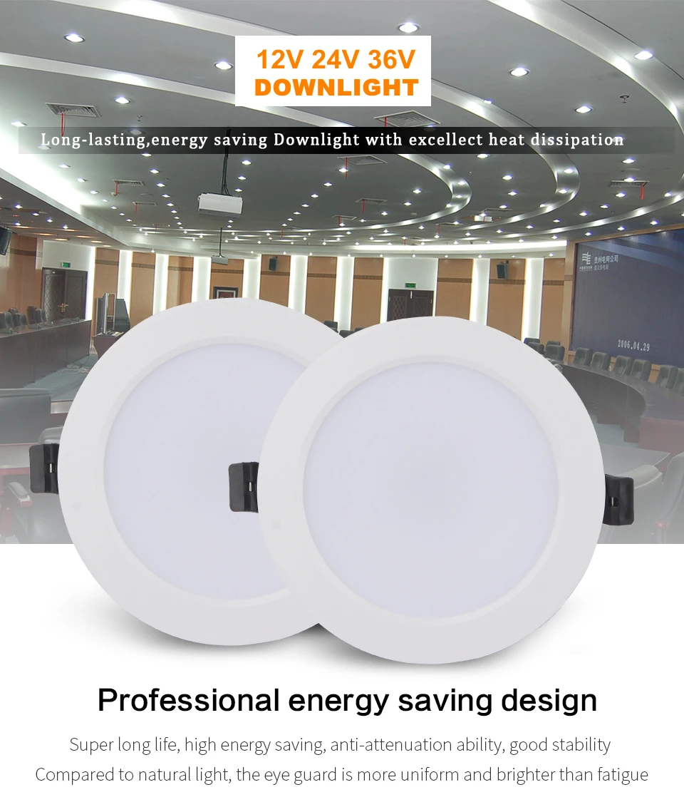 Led Recessed Downlight AC/DC 12V 24V 36V LED Decoration Round Ceiling Lamp 36W 18W 15W 12W 9W 3W LED Spot Light FOR Low Voltages