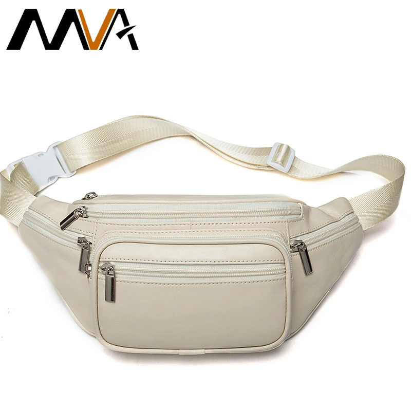 MVA Genuine Leather Belt Bag Women\'s Waist Bags For Women Fanny Pack New In Waist Pack Belt Waist Bag Woman Phone Bags Bumbag