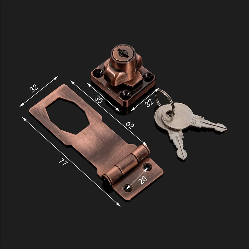 50Pcs 2.5/3/4Inch Hasp Lock Latch Drawer Hinges Lock Buckle Twist Knob Keyed Hasp Latch Cabinet Door Cupboard Furniture Hardware