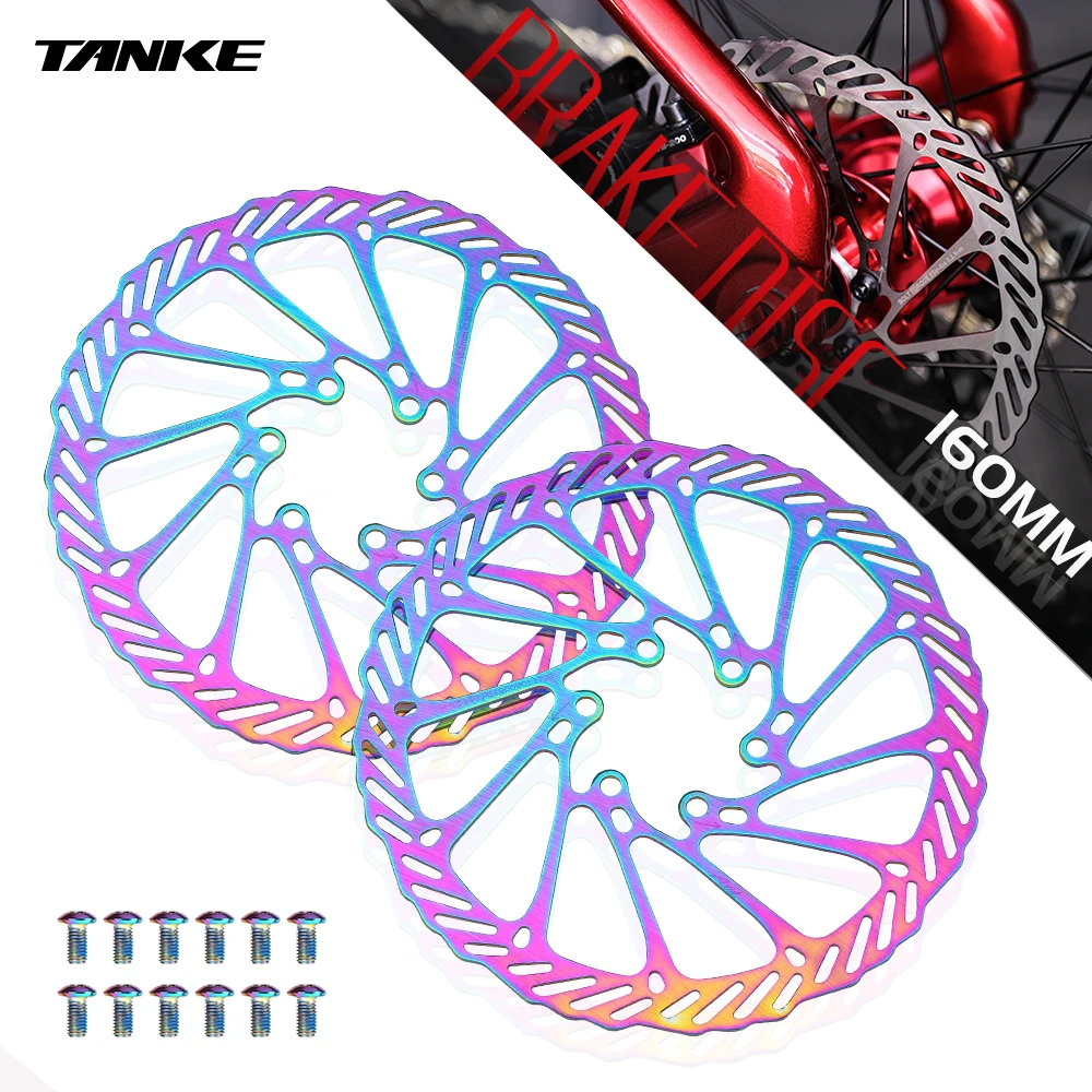 TANKE Bike Disc Brake 140 160 180 203 Rotors With Bolts Hydraulic Brake Road Mountain Bicycle MTB Oil Slick Rotor Bicycle Parts