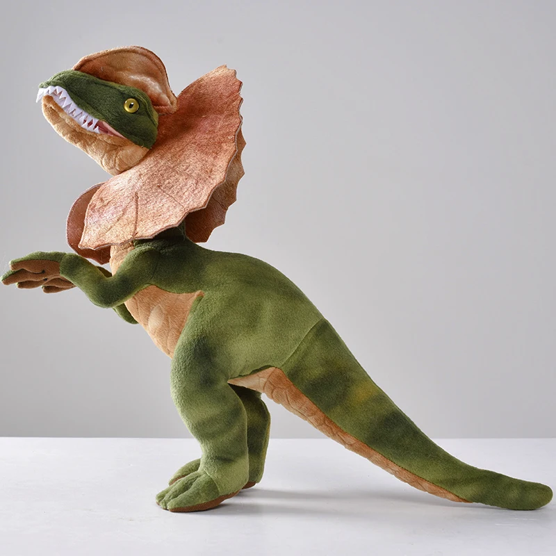 Jurassic Park Dilopho saurus Dinosaurier Plüsch tier Doppel kamm Eidechse Figur Stofftier coole Kinder Geschenk für Kinder Drops hipping – Detail 5