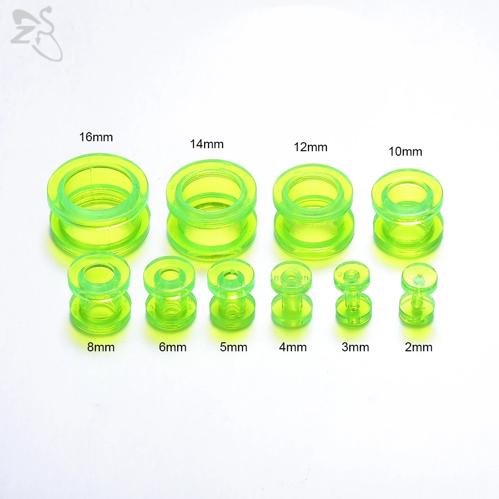 ZS 2pc/lot Colorful Acrylic Ear Plug And Tunnel Men Women Clear White Ear Gauges Ear Expander Stercher Piercing Jewelry 2-16MM