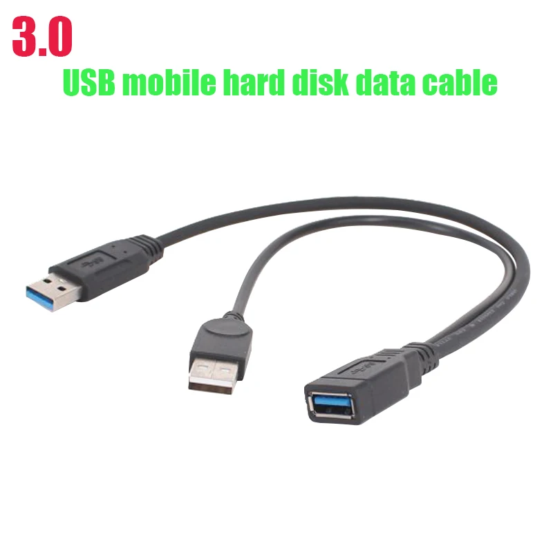 USB 3.0 موبايل قرص صلب كابل بيانات أنثى 1 إلى 2 العامة تمديد كابل تعزيز امدادات الطاقة عالية السرعة للكمبيوتر