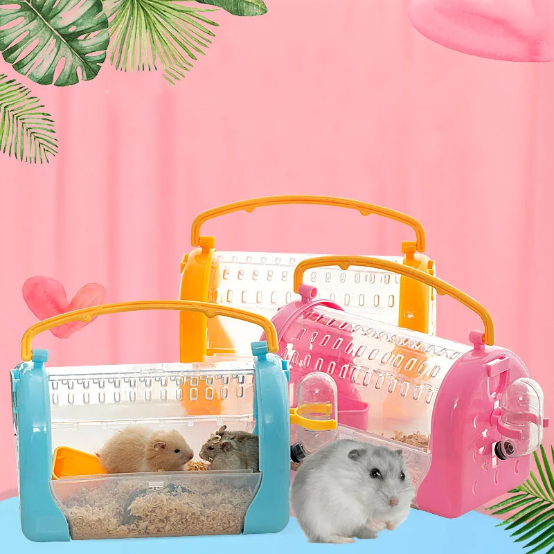 

Hamster Golden Bear Out of Cage Guinea Pig Go Out Diagonally Carrying Bag Small Portable Cage Squirrel Transparent Out of House