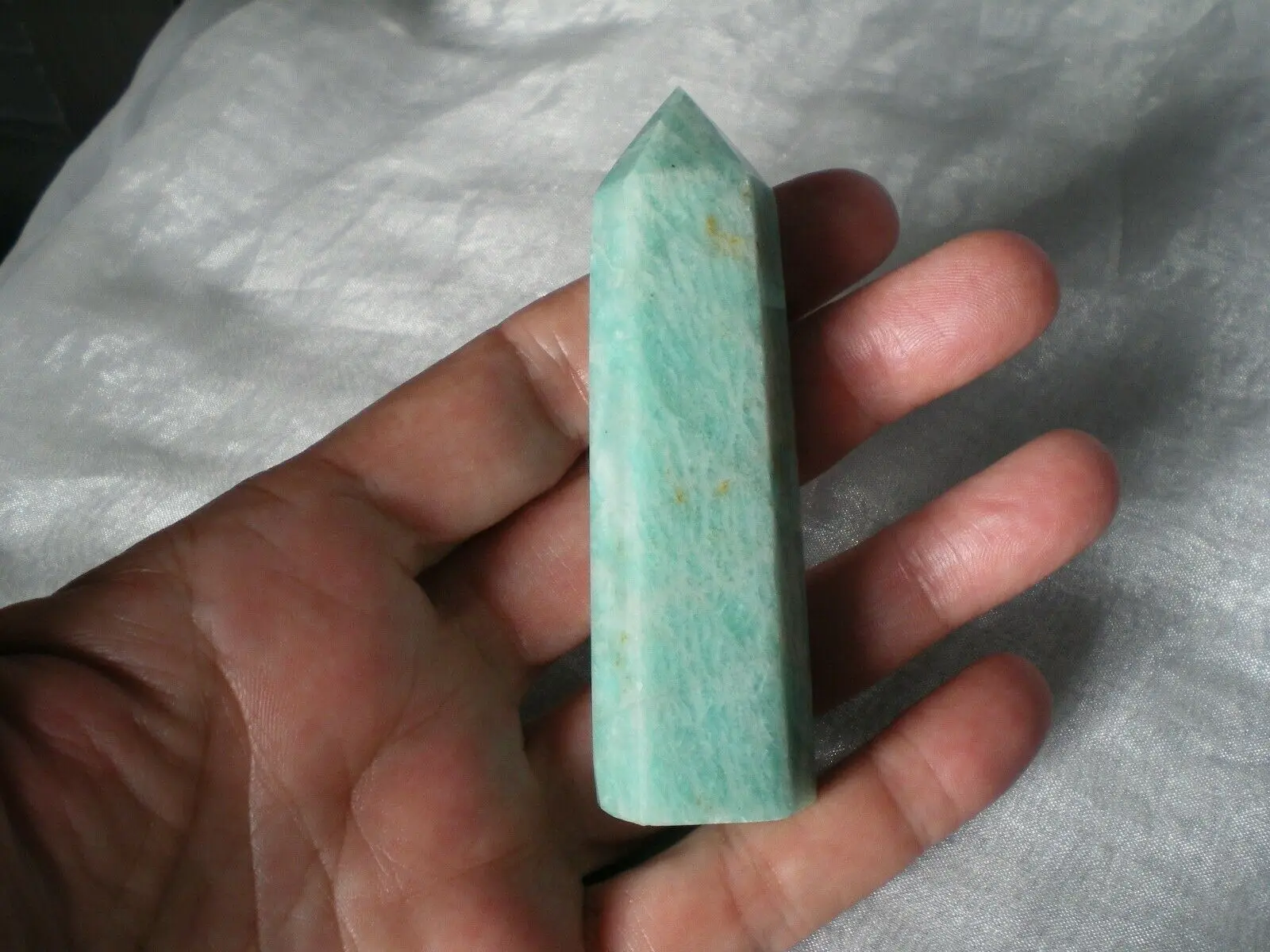 

1PC Natural Crystal Point Amazonite Healing Obelisk reseda Quartz Wand Green Ornament for Home Decor Reiki Energy Stone DIY Gif