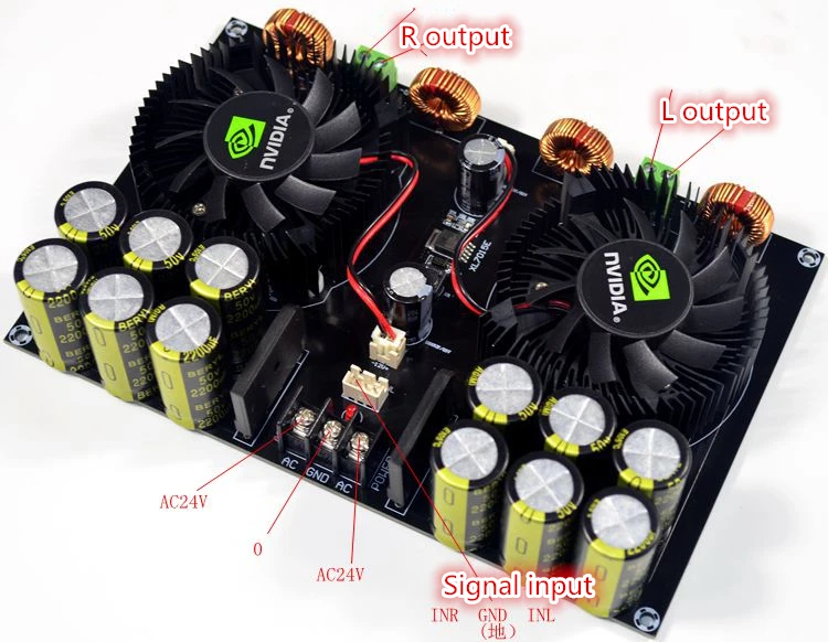 Carte d'amplificateur de puissance numérique de classe D, refroidissement par ventilateur, AC12.5V à AC26V, TDA8954, 420W + 420W, 2.0, dernier cri