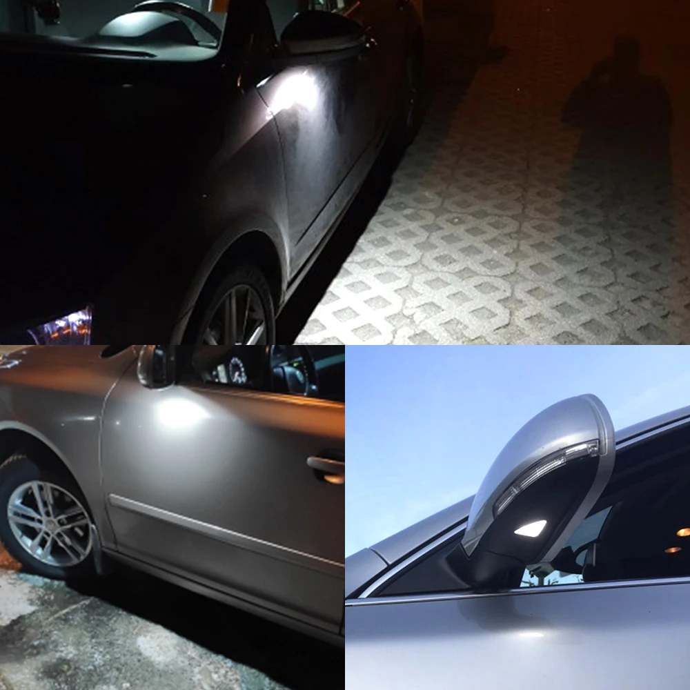 スーパーサイドミラーパドルライトの下にあるCanbus LED,Skoda Golf 2 ii,2019, 2018, 2017, 2016, 2015, 2014, 2013, 2012, 2011, 2010, 2009, 2008用の2ユニット