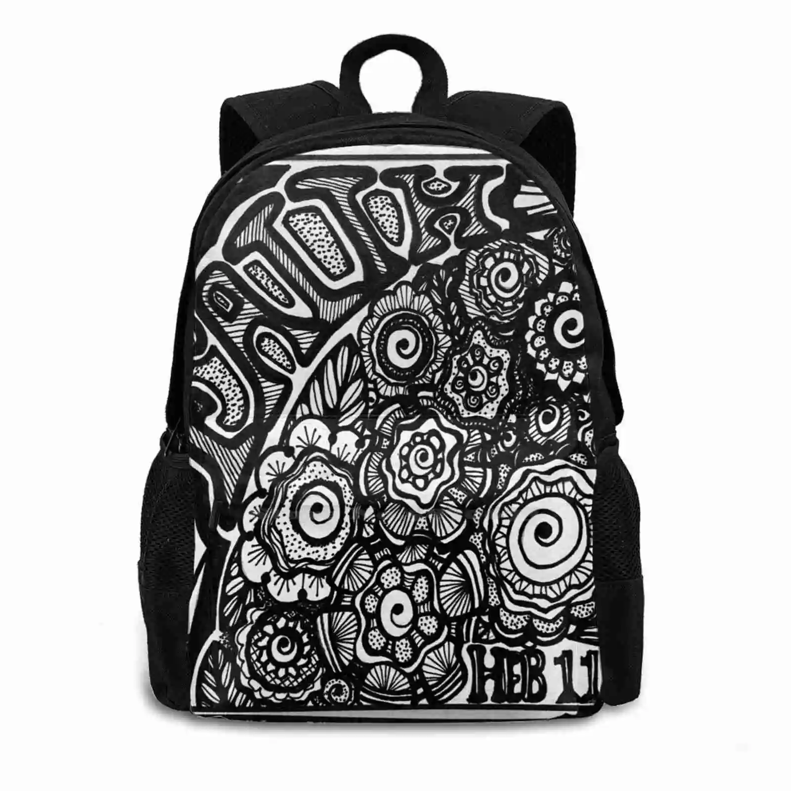 Faith Fashion Travel Laptop School Backpack Bag Faith Charlene Inspiration Flowers Magnets