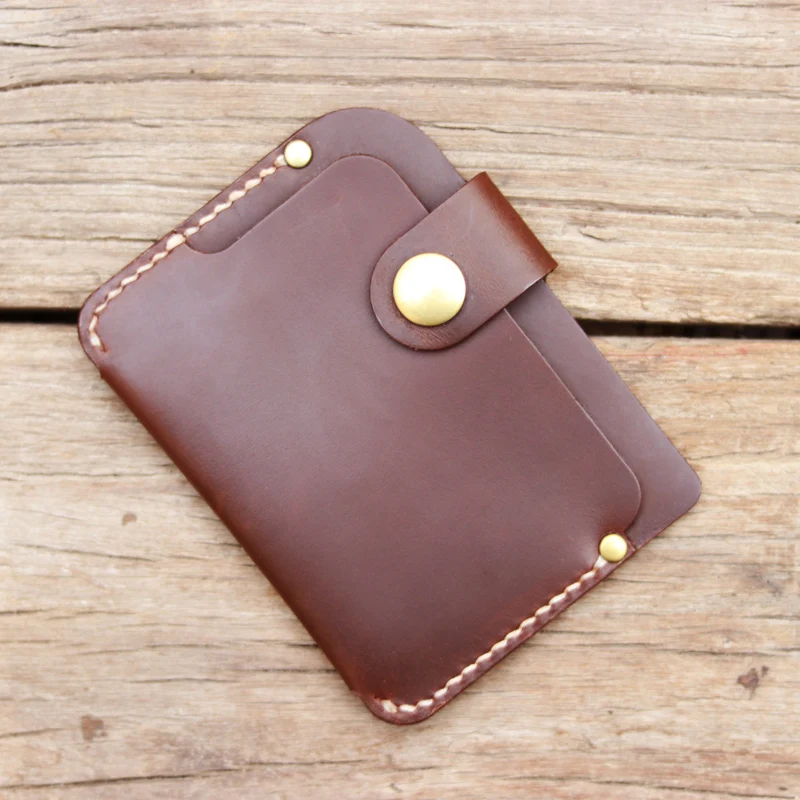 

New Luxury Handmade Genuine leather card holders men card ID Horder leather sleeve women card wallet credit card case