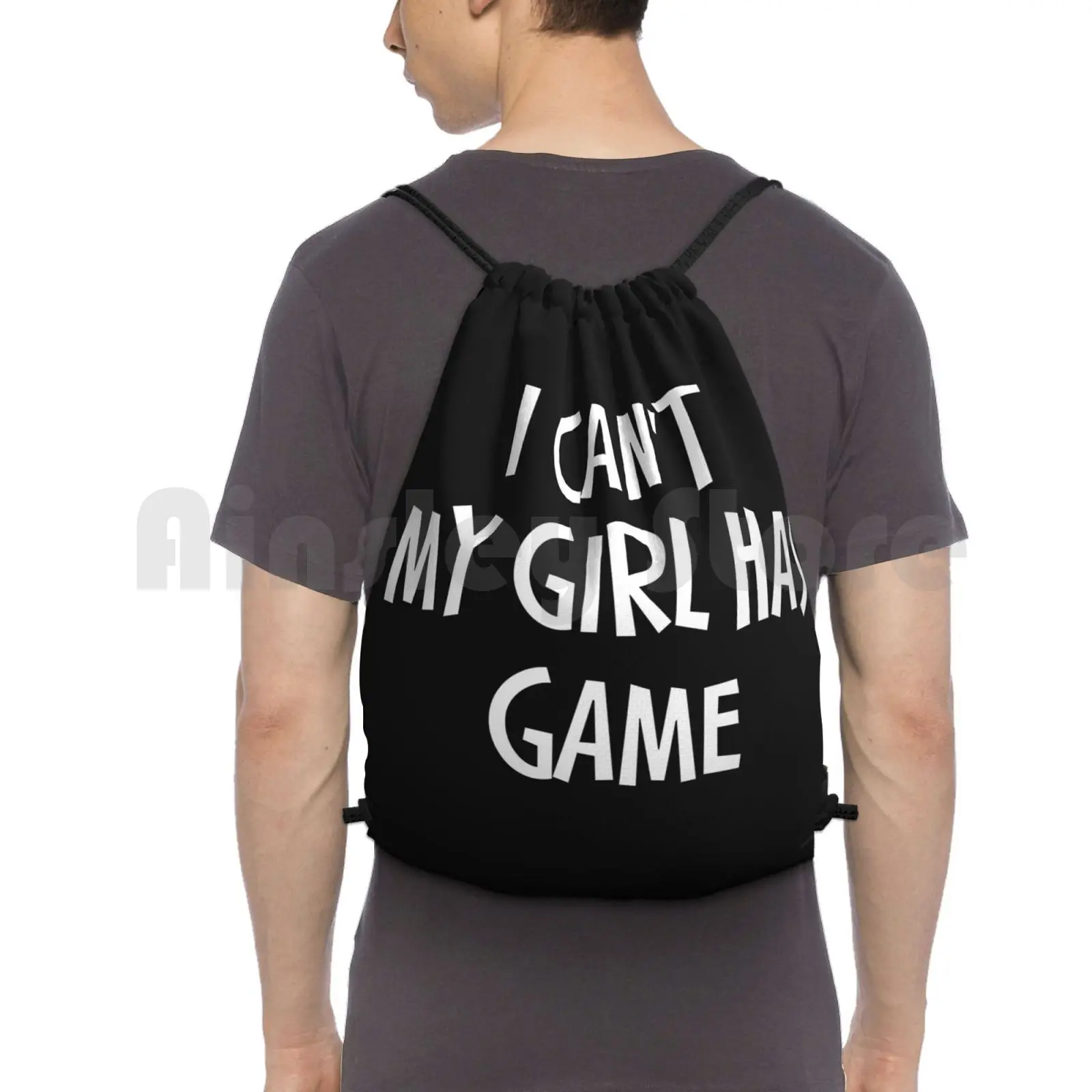 

I Can't My Girl Has Game Рюкзак Сумки на шнурке Спортивная сумка Водонепроницаемая I Cant My Girl Has Game Забавные высказывания Забавные цитаты