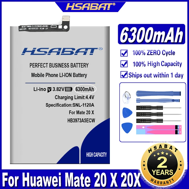 HSABAT HB3973A5ECW 6300mAh Battery for Huawei Honor Note 10 / ( Mate 20 X 20X)  ( Honor 8X Max ) RVL-AL09 RVL-AL10 EVR-AL00